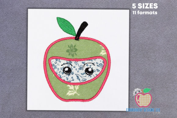 Cartoon Apple Fruit Applique: A Designer's Review for Business Merch