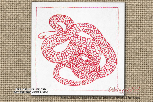 Colubridae Embroidery Design