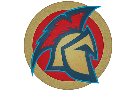 Greek Helmet Embroidery Design