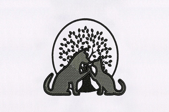 Lofty Cat Dog Embroidery Design