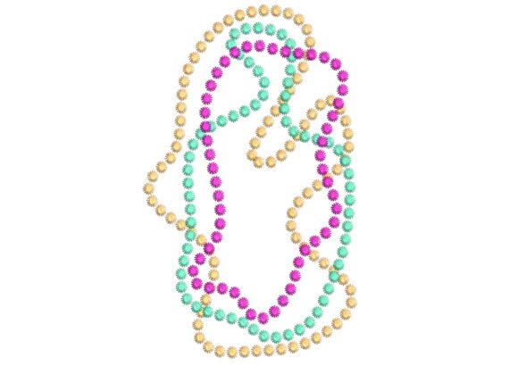 Mardi Gras Beads Embroidery