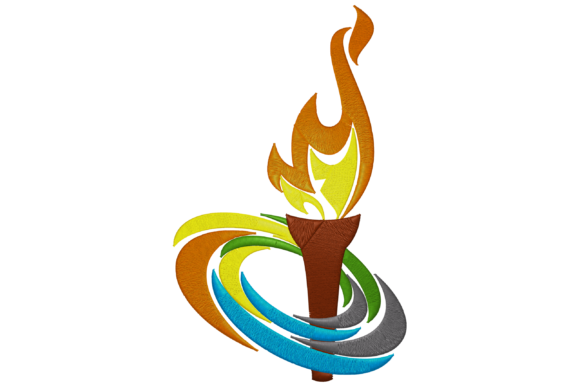 Olympics Torch Embroidery Design