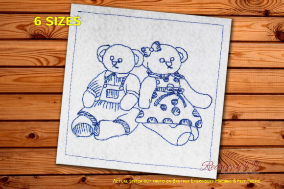 Teddy Bear Love on Valentine Redwork: A Designer’s Review