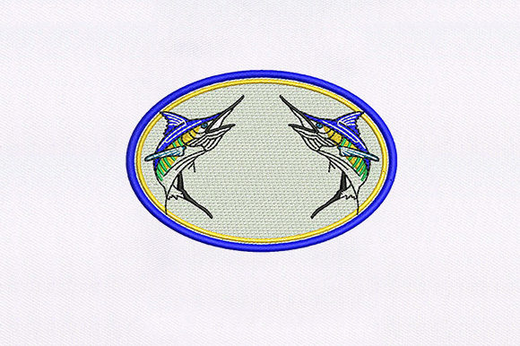Twin Marlin Fish Embroidery Design
